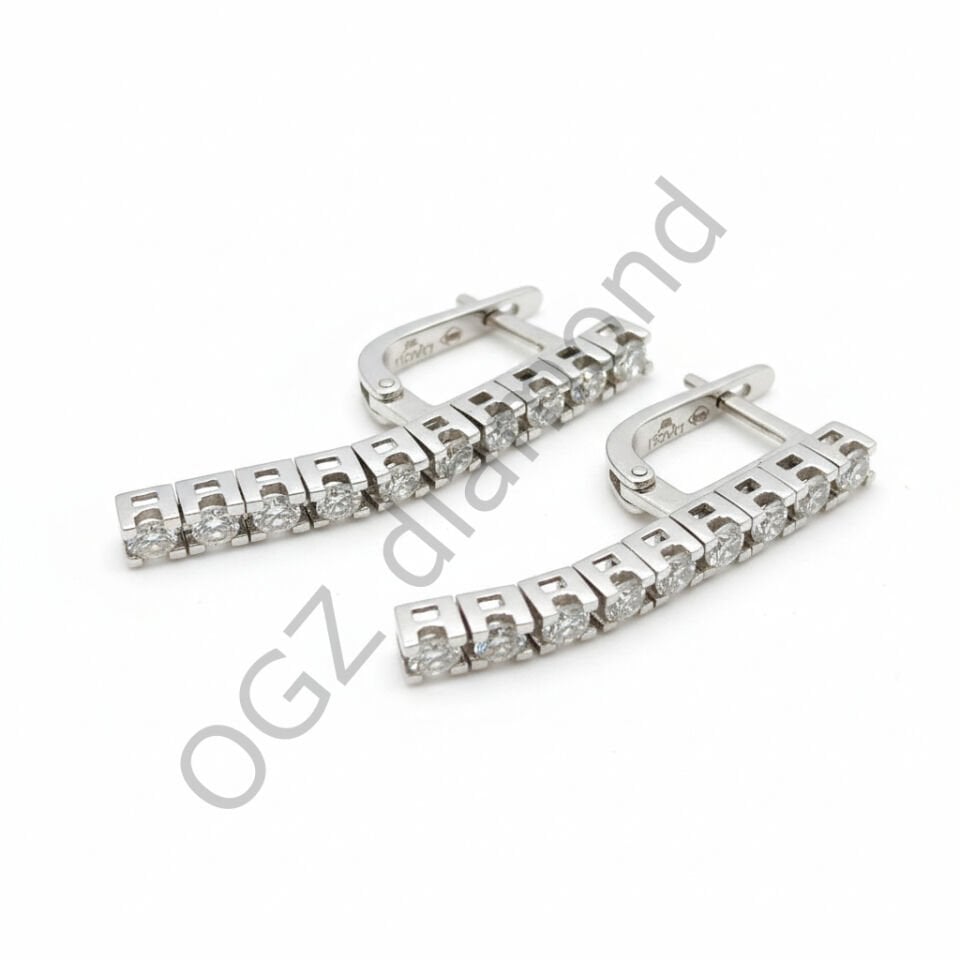 Tam Tur Pırlanta Taşlı Altın Suyolu Küpe   -   PK0001137