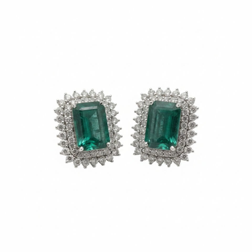 Zümrüt Baget Pırlanta Küpe   -   PK0001219