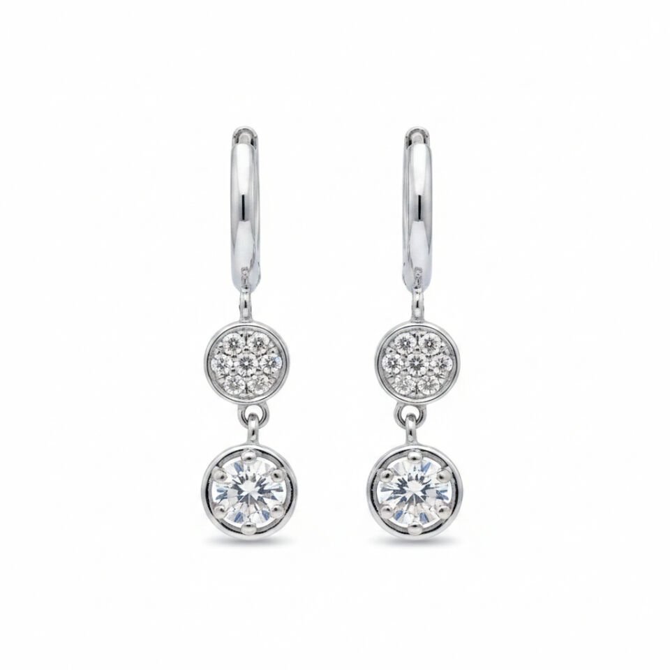 Sallantılı Pırlanta Tasarım Küpe   -   PK0001238