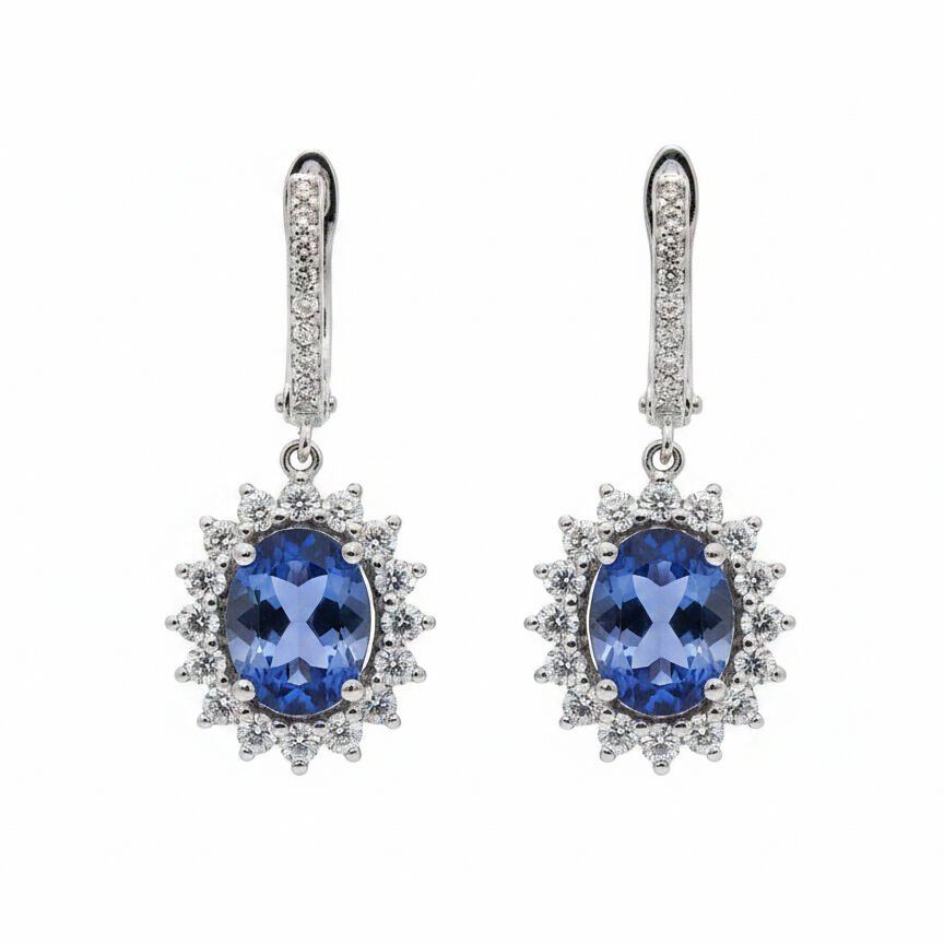 Sallantılı Safir Antruaj Küpe  -   PK0001263