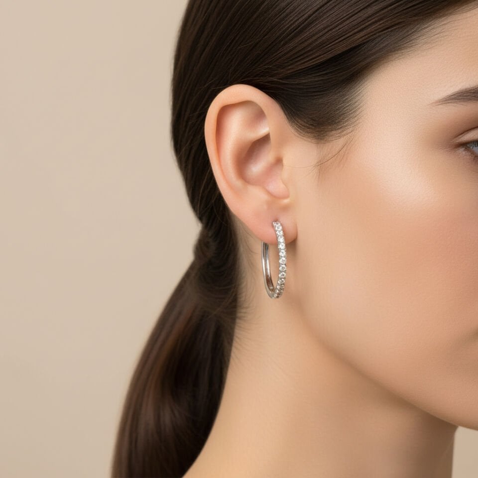 Tam Tur Pırlanta İnce Küpe   -   PK0001290