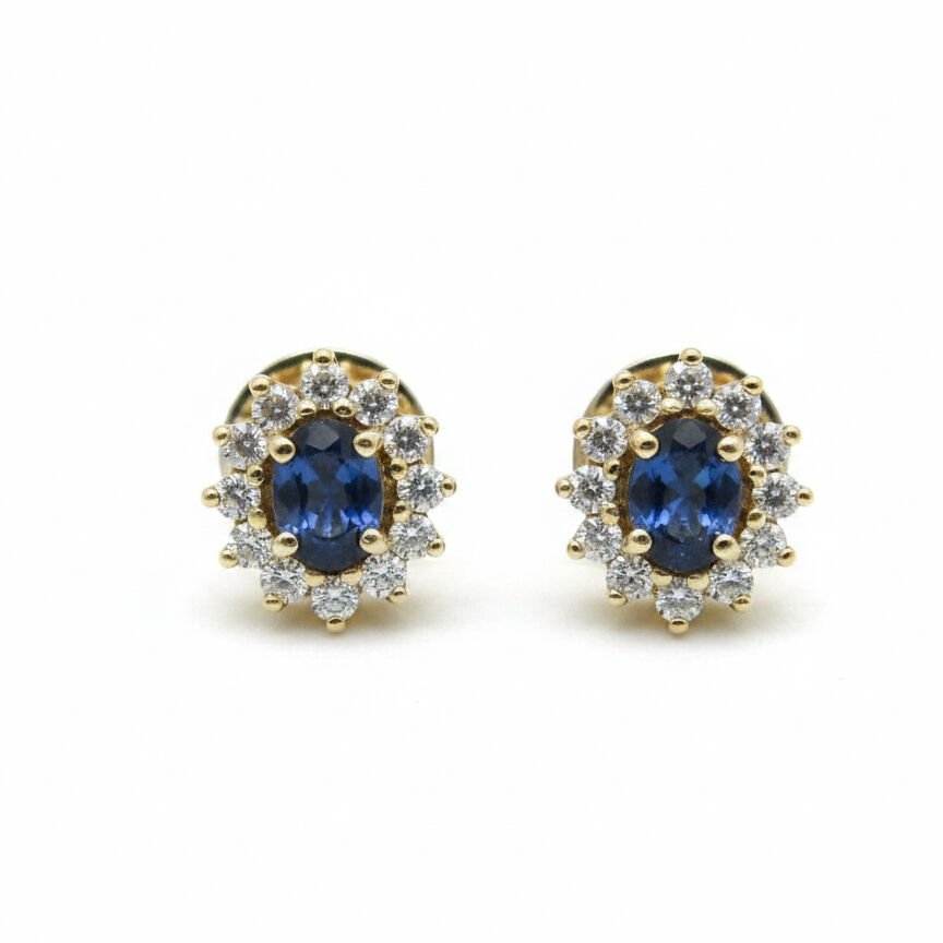 Safir Pırlanta Küpe   -   PK0001300