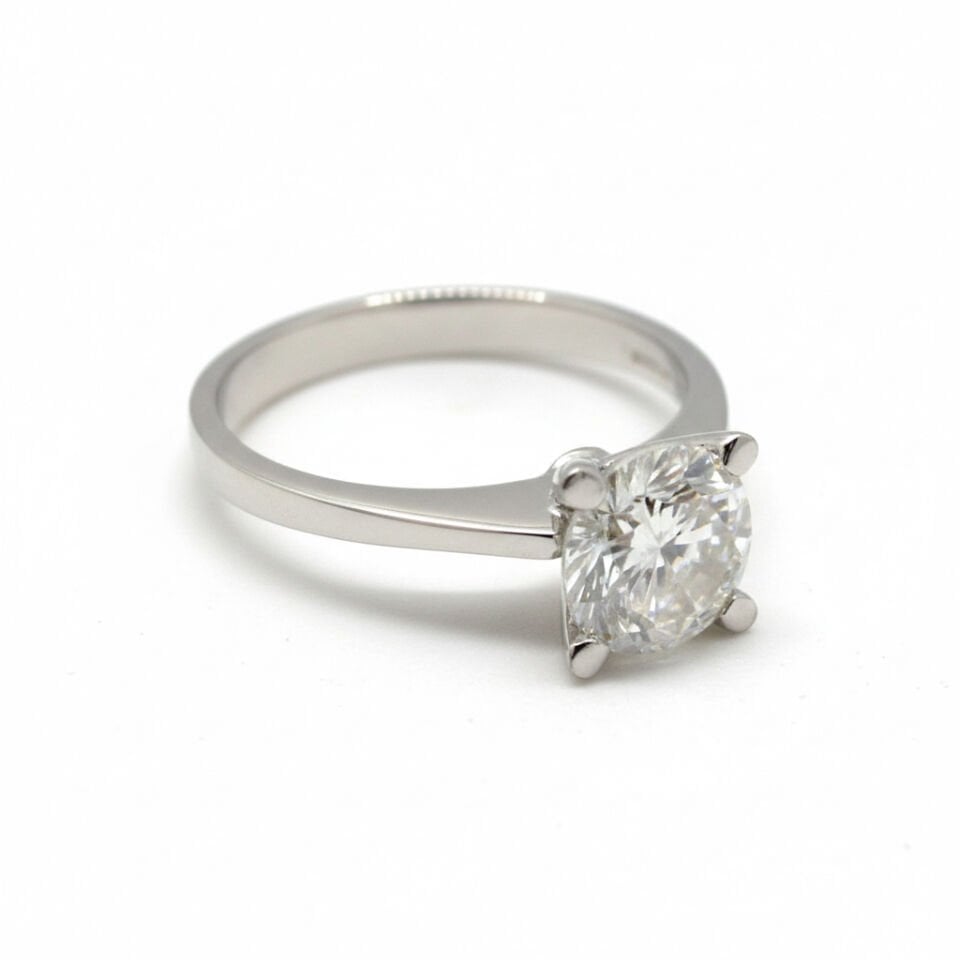 Pırlanta Tiffany Ekolü Yuvarlak Kesim Modern Tektaş Yüzük   -   PY0002485