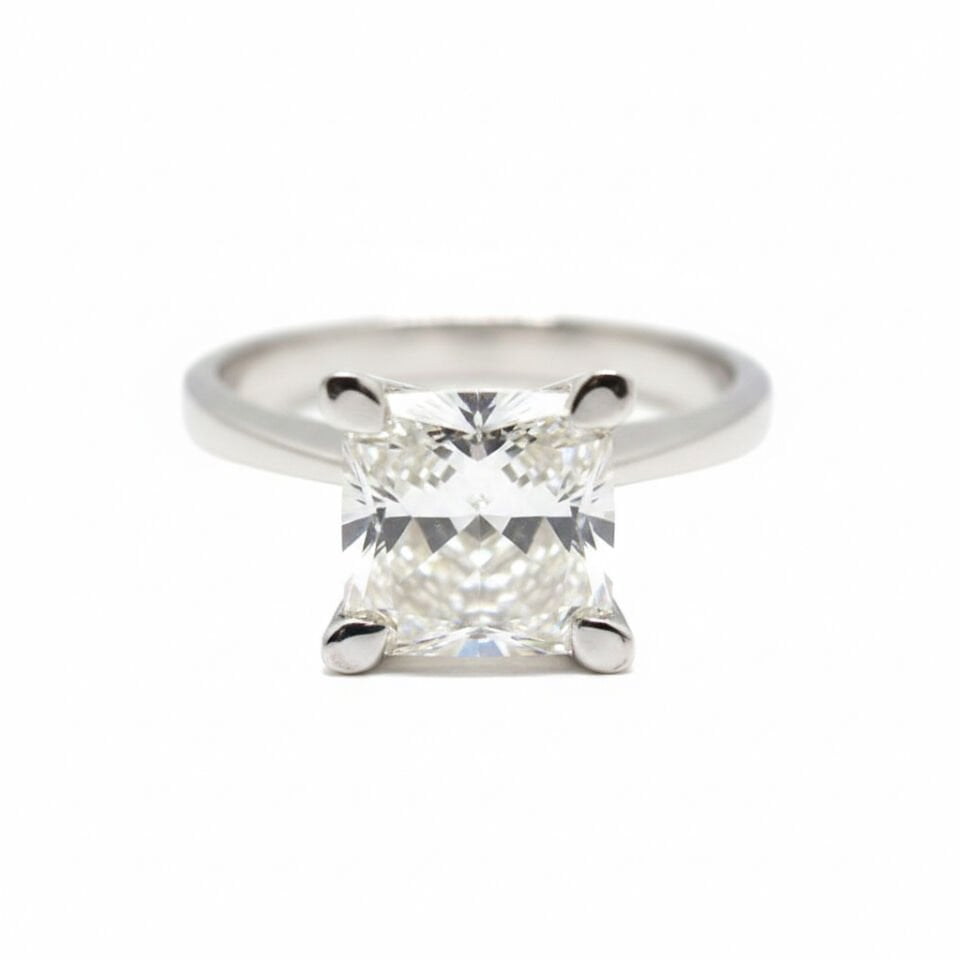 Pırlanta Tiffany Ekolü Princess Kesim Tektaş Yüzük   -   PY0002603