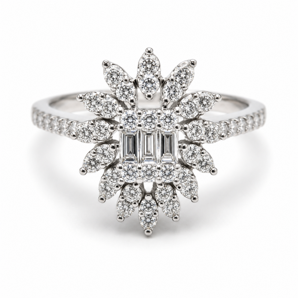 Zarif Çiçek Tasarım Yüzük   -   PY0002699