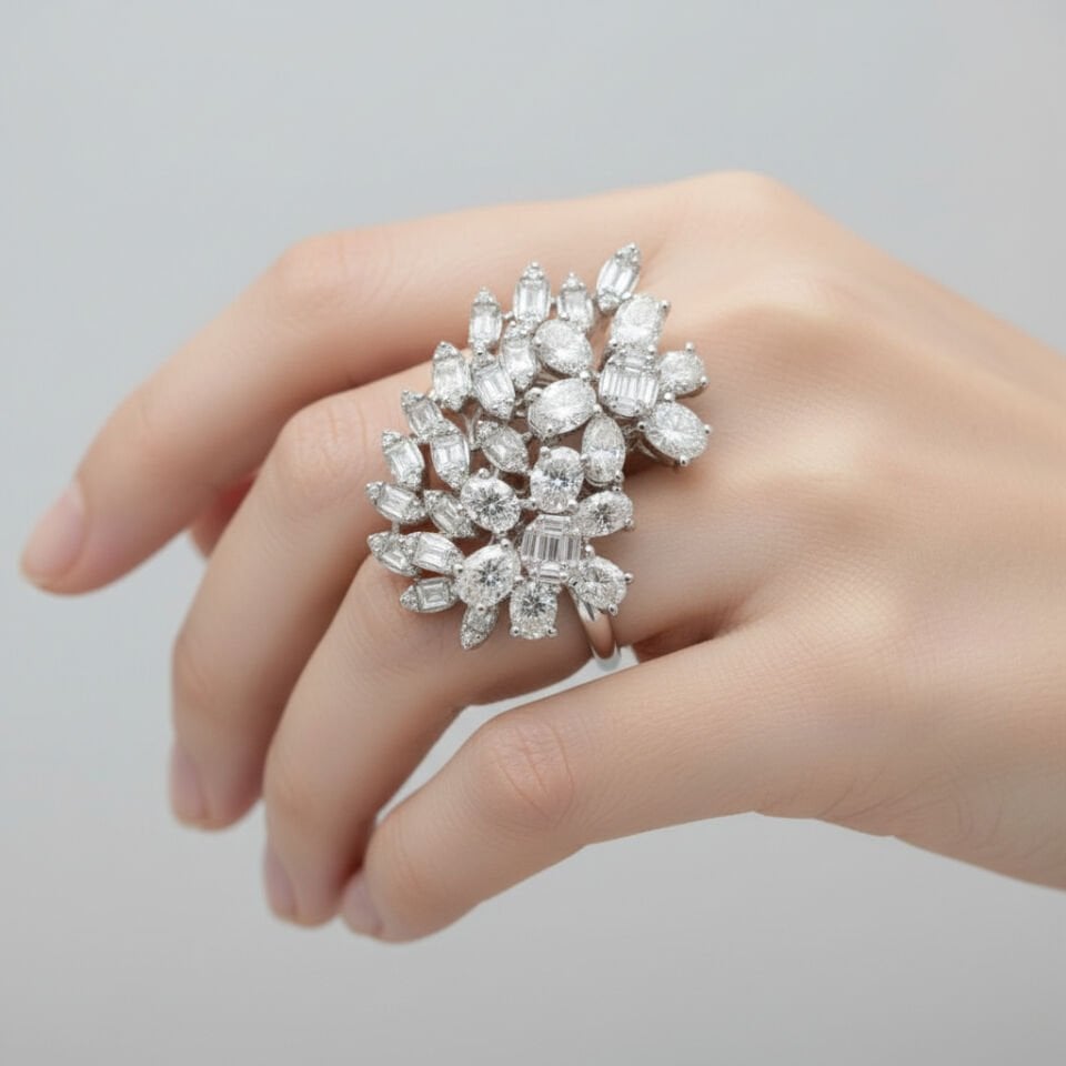 ZARİF DAL FORMLU PIRLANTA YUZUK   -   PY0002702