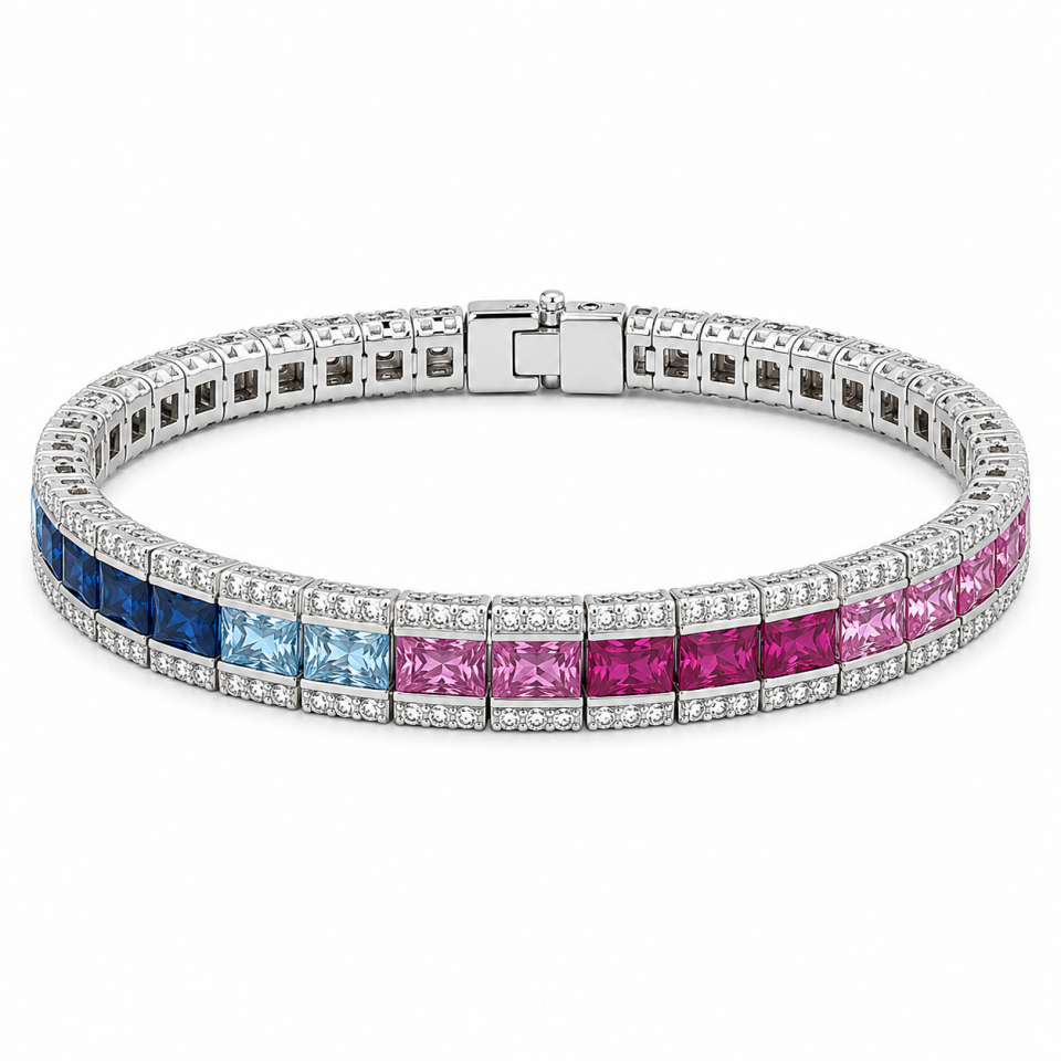 Karışık Pırlanta Rainbow Suyolu Bileklik   -   PB0001216