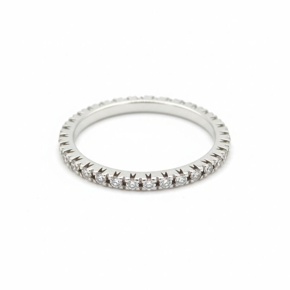 Eternity (Sonsuzluk) Koleksiyonu: Pırlanta Dizimli İnce Tamtur Yüzük   -   PY0002715