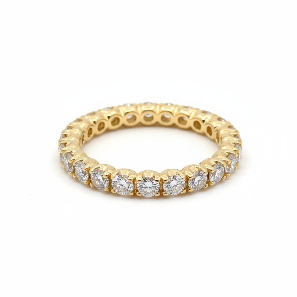 Eternity (Sonsuzluk) Koleksiyonu: Altın Pırlanta Dizimli Tamtur Yüzük   -   PY0002716