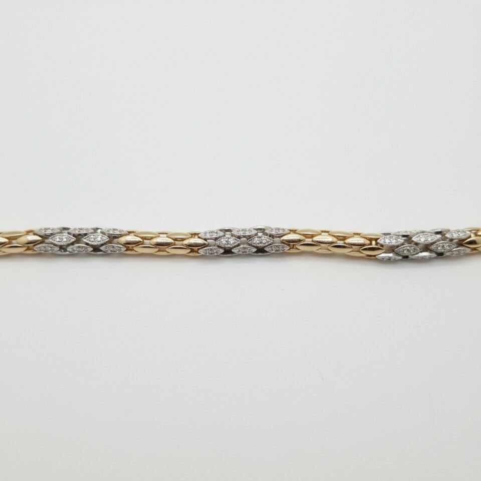 Pırlanta Cartier Ekolü Panthère Dokulu Zincir Bileklik   -   PB0001271