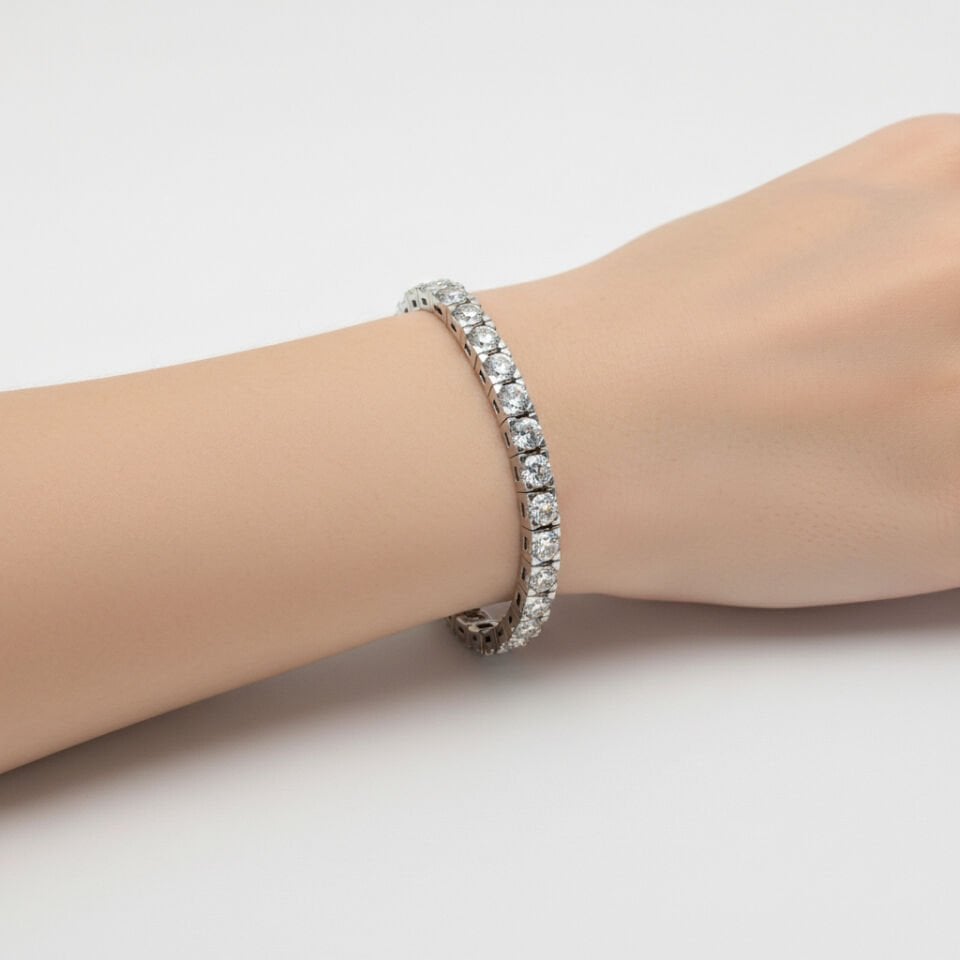 Pırlanta Kare Montürlü Riviera Suyolu Bileklik  -   PB0001278