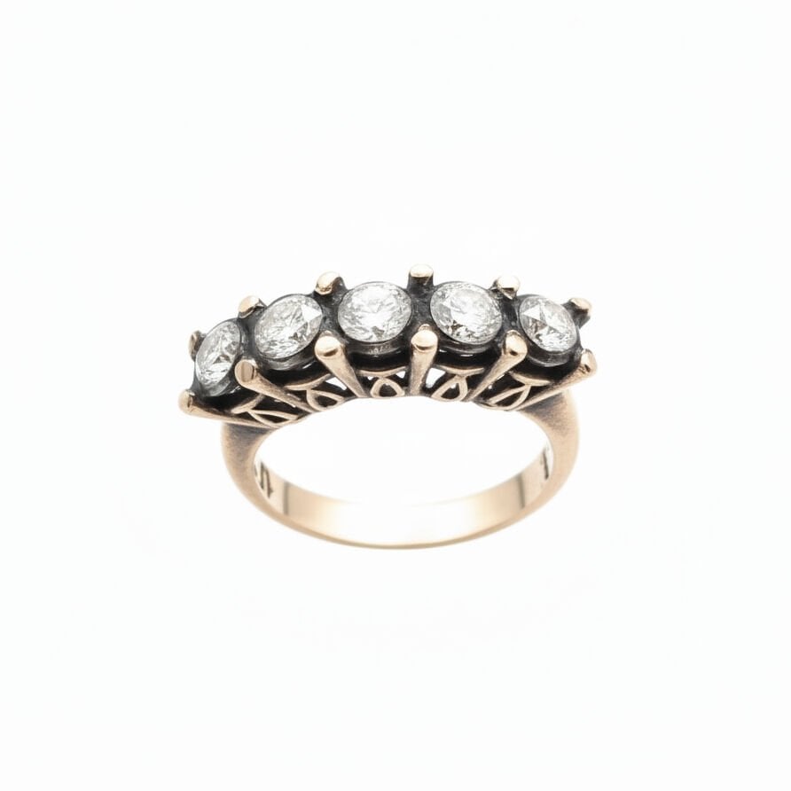 Pırlanta Taşlı Nostaljik Beştaş Yüzük   -   PY0002744