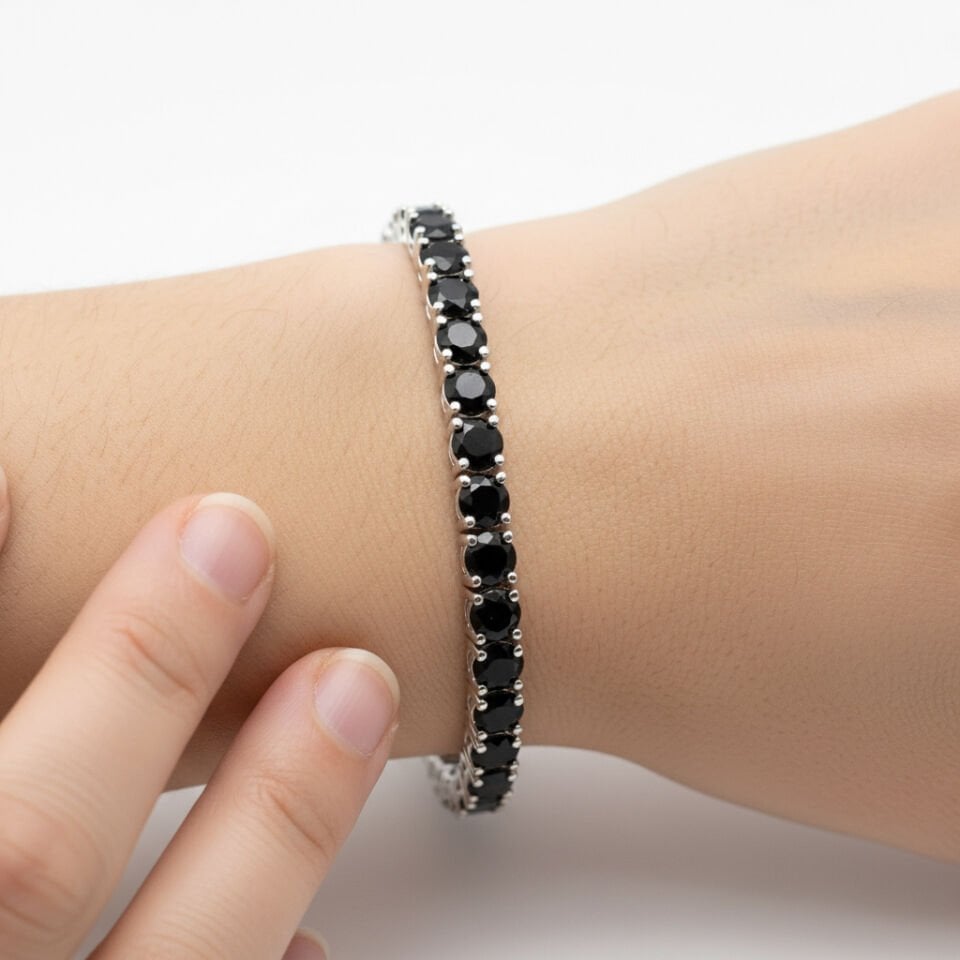 Siyah Pırlanta Riviera Suyolu Bileklik   -   PB0001307