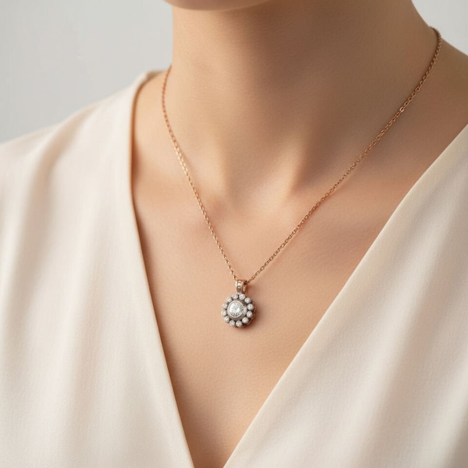 Tektaş Pırlantalı Elmas Montür Papatya Kolye   -   PG0001012