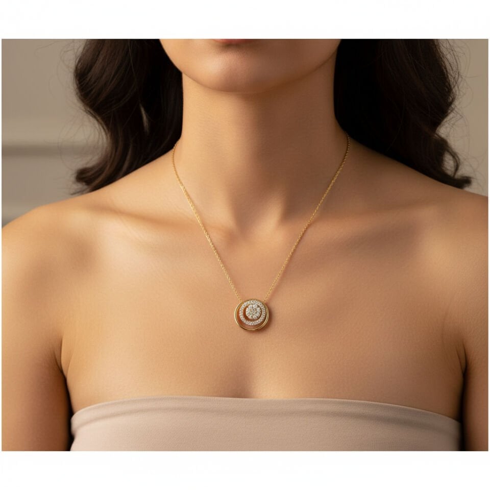 Sarmal Taşlı Pırlanta Kolye  -   PG0001149