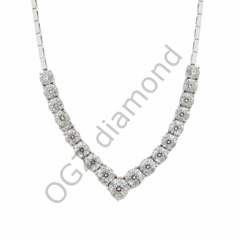 Pırlanta V-Form Klasik Riviera Suyolu Gerdanlık Kolye  -   PG0001371