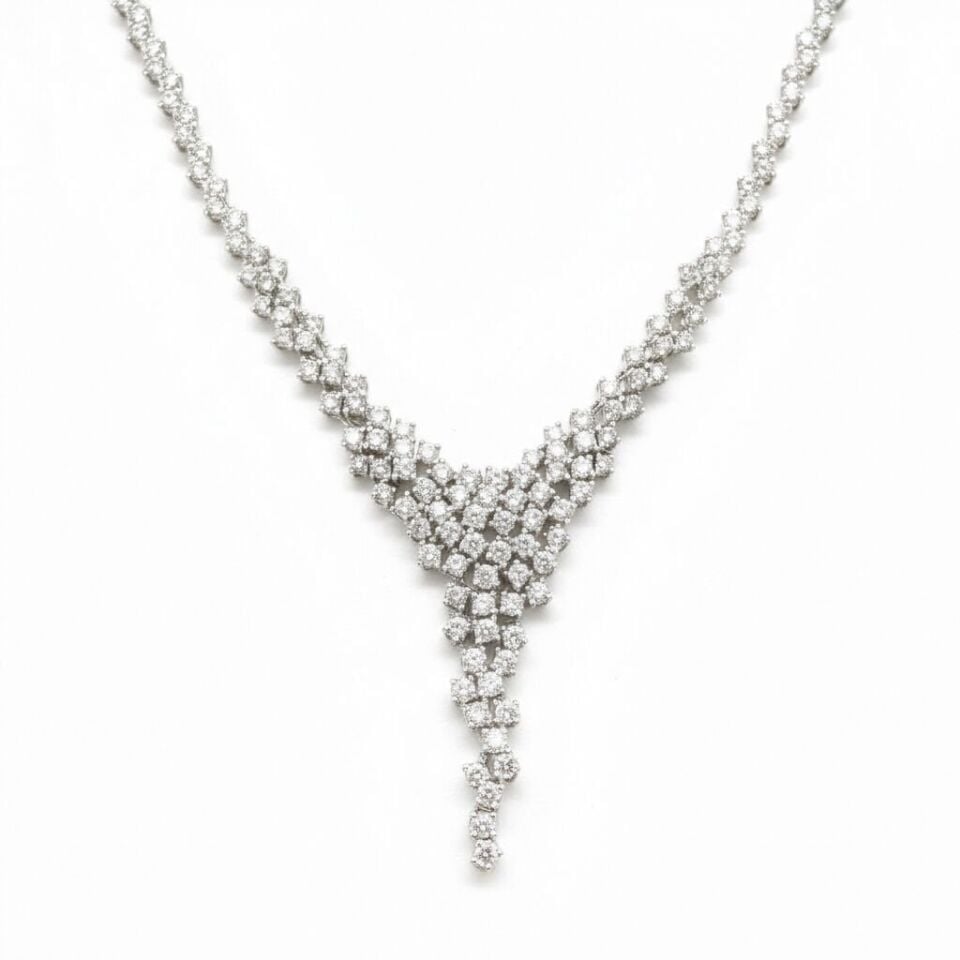 Markiz ve Yuvarlak Kesim Pırlanta Yaprak Gerdanlık  -   PG0001386