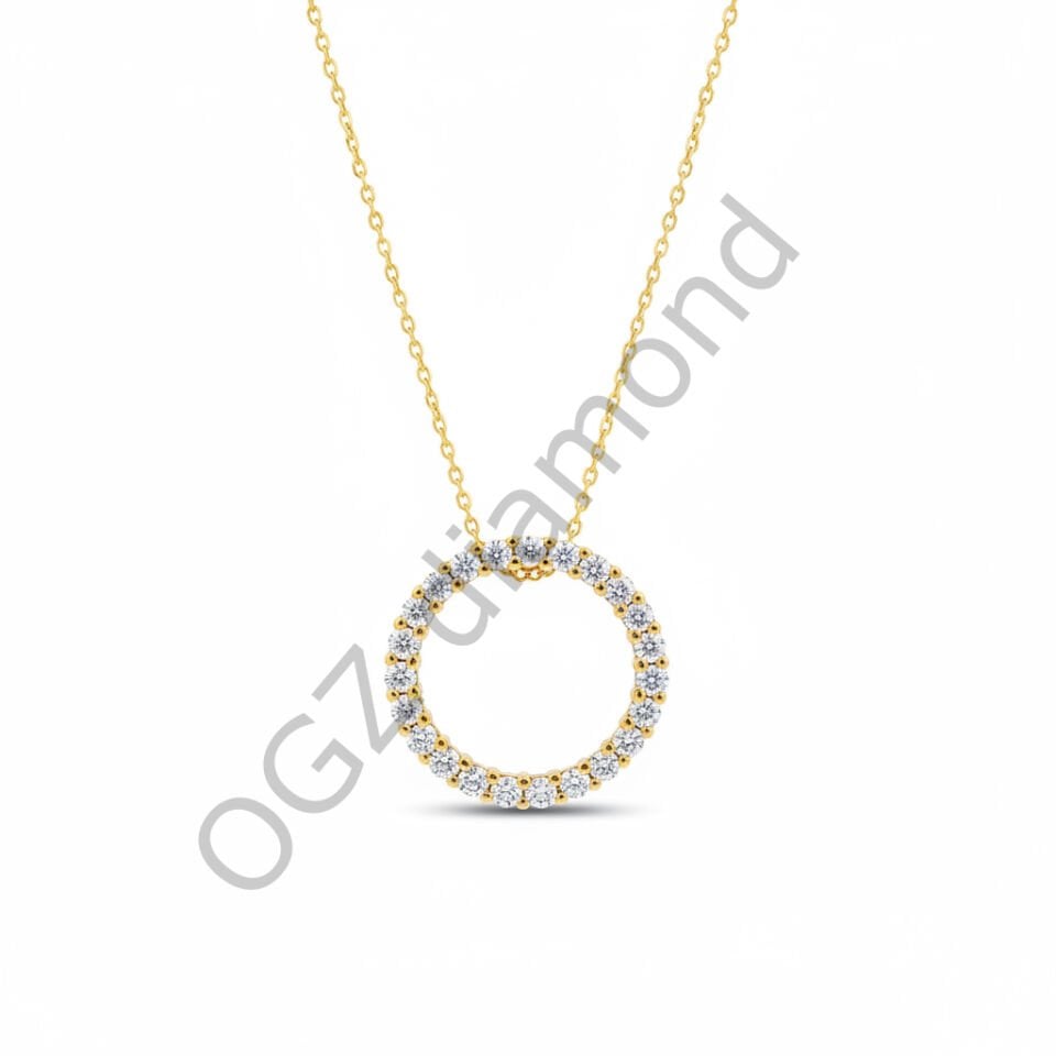 Pırlanta Işıltılı Halka Tasarım Eternity Kolye   -   PG0001399
